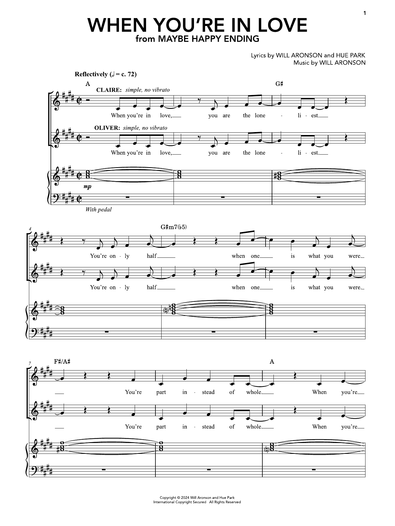 Produktgalerie: Seite 1 von 1 When You're In Love (from Maybe Happy Ending), Hue Park & Will Aronson, Gesang, Klavier