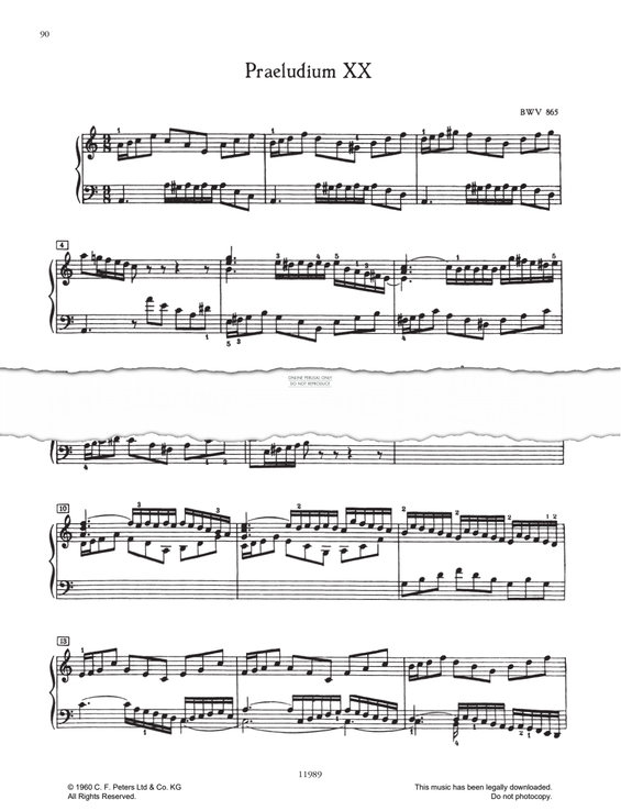 Produktbild zu: Prelude And Fugue No.20 in A minor, BWV 865 (from 'The Well-Tempered Klavier Book I')