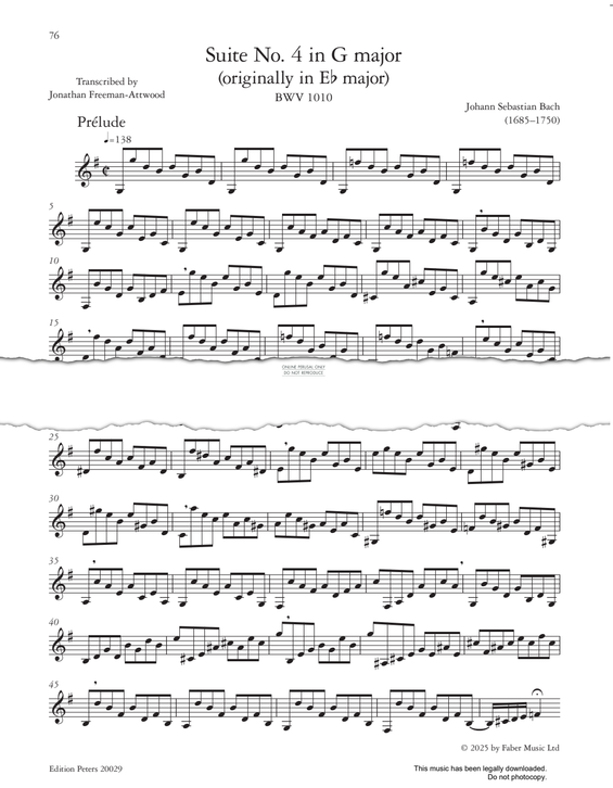 Produktgalerie: Seite 1 von 1 Suite No.4 in G Major BWV1010, Johann Sebastian Bach, Trompete