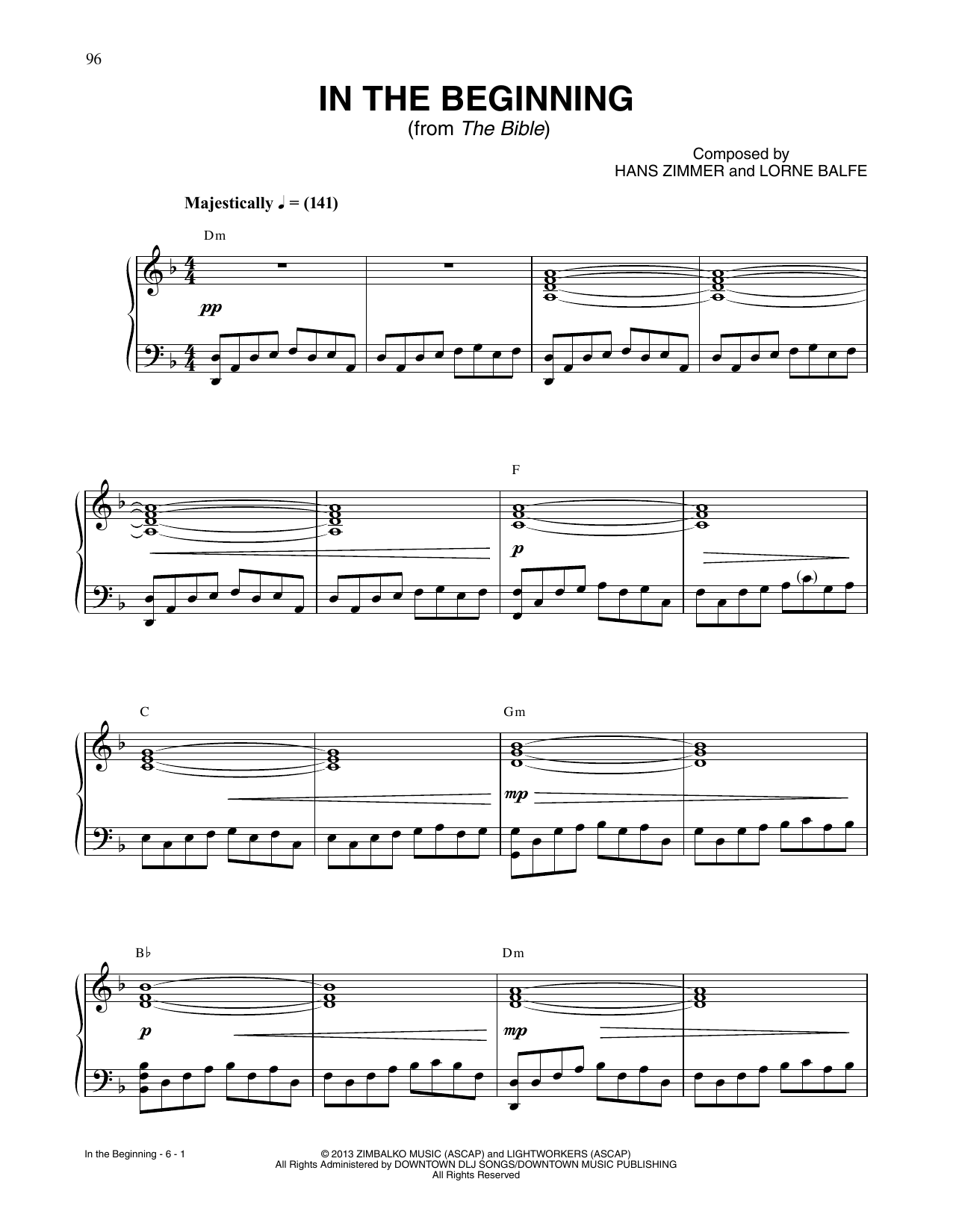 Product gallery: Page 1 of 1 In The Beginning (from The Bible), Hans Zimmer