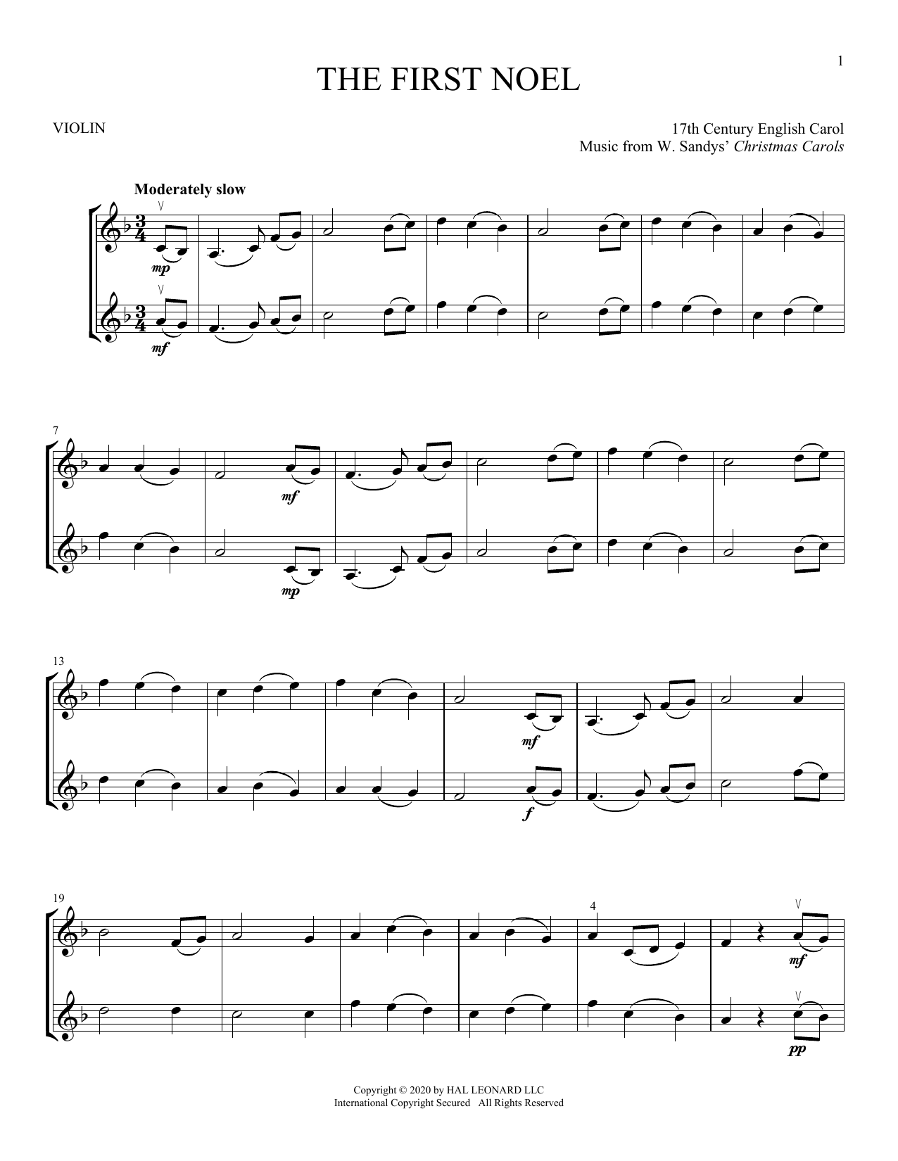 Product gallery: Page 1 of 1 The First Noel, 17th Century English Carol
