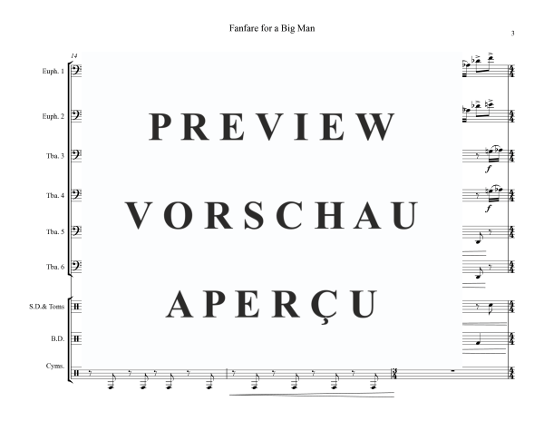 Produktgalerie: Seite 5 von 11 Fanfare for a Big Man, , (Tuba Ensemble EETTTT + Percussion)