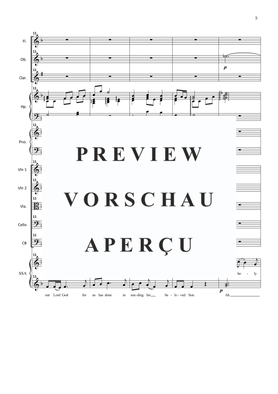 Produktgalerie: Seite 6 von 11 The Wexford Carol, , Frauenchor und kleines Orchester Partitur und Stimmen - Chorpartitur und Klavier opt.