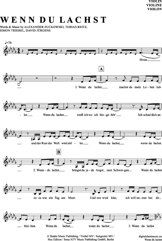 Product gallery: Page 1 of 4 Wenn Du Lachst , Fischer, Helene, (violin)