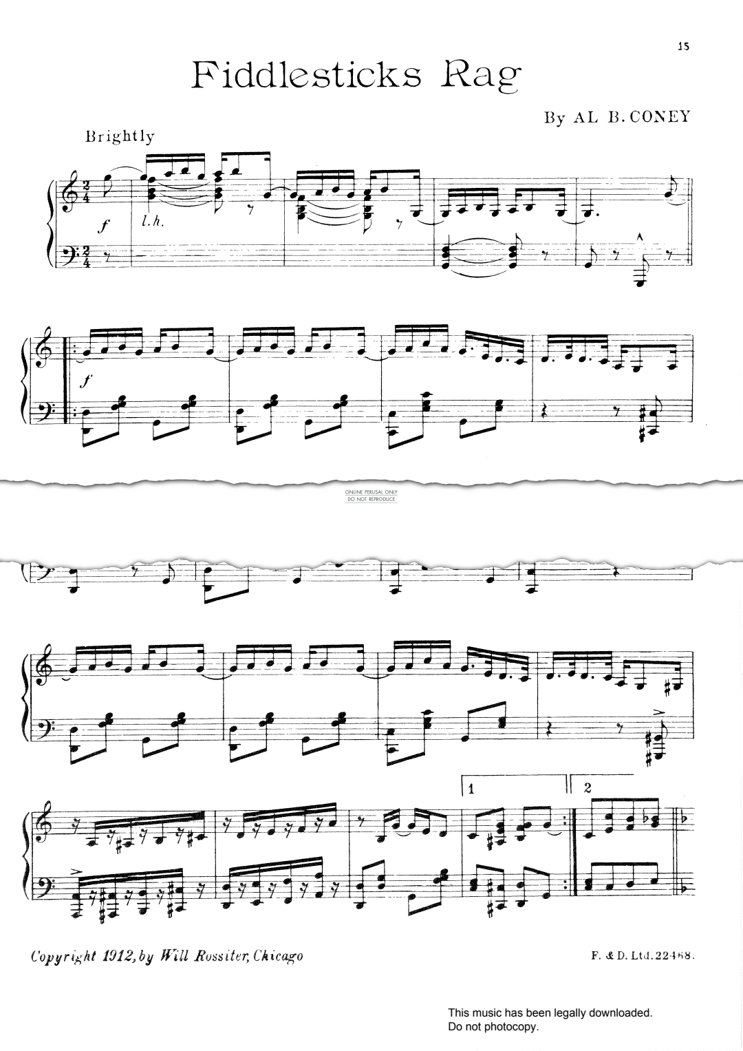 Product gallery: Page 1 of 1 Fiddlesticks Rag, Winifred Atwell