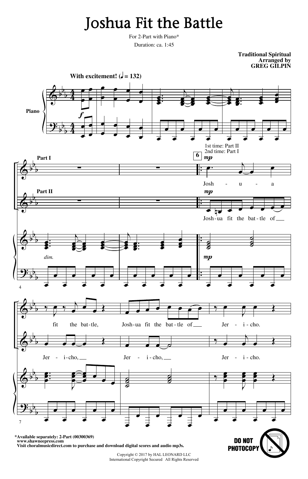 Product picture to: Joshua Fit The Battle (arr. Greg Gilpin)