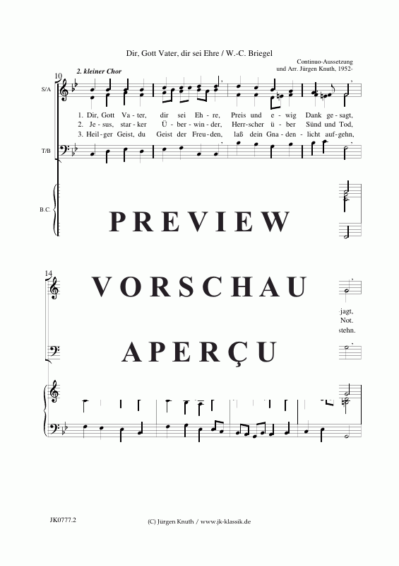 Produktgalerie: Seite 3 von 11 Dir, Gott Vater, dir sei Ehre (kl.Kantate), , Gemischter Chor + Streicher