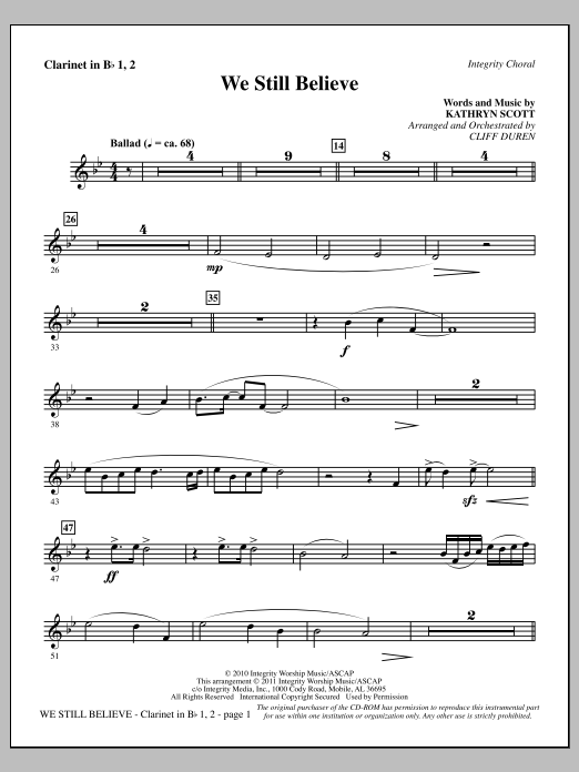 Produktbild zu: We Still Believe - Clarinet 1 & 2