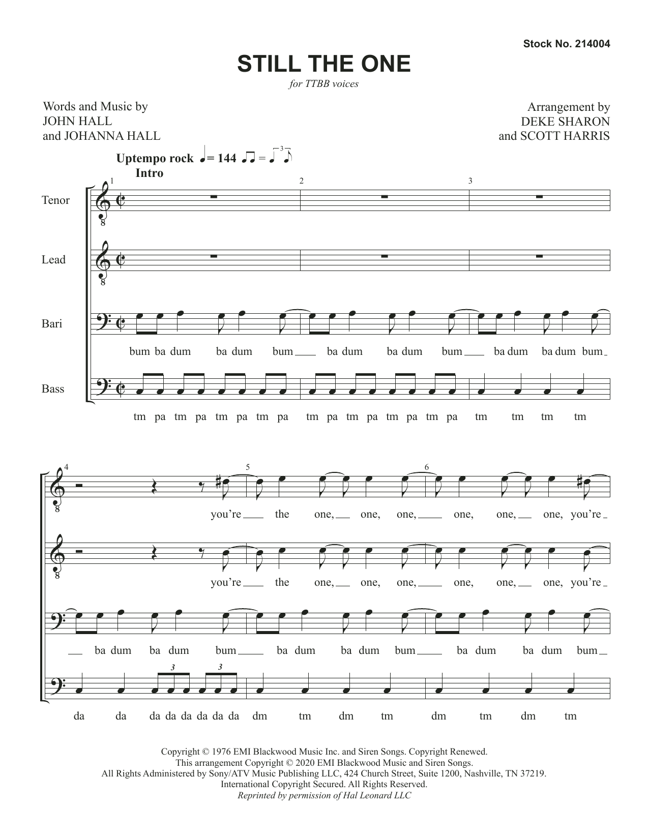 Produktbild zu: Still The One (arr. Deke Sharon & Scott Harris)