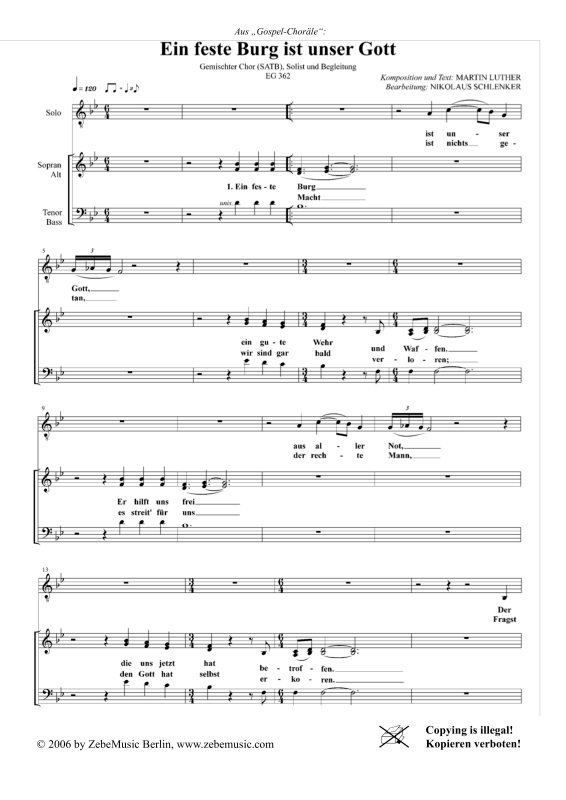 gallery: Ein feste Burg ist unser Gott EG 362, , Gemischter Chor, Solist und Klavier