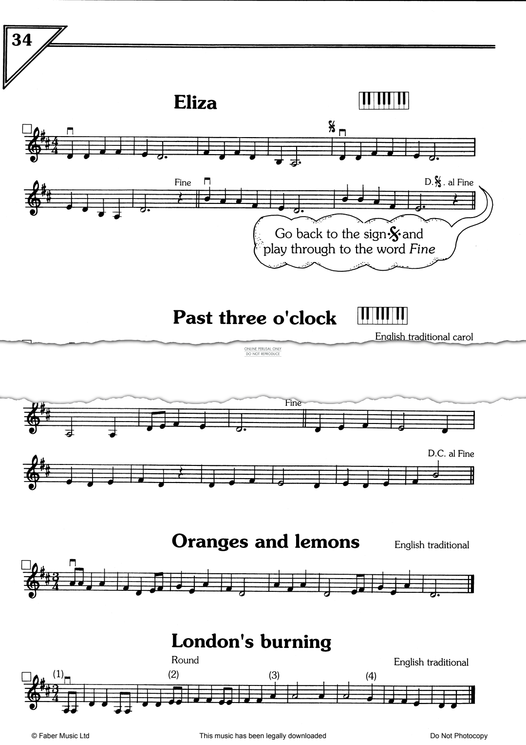 Produktgalerie: Seite 1 von 1 Eliza/Past Three O Clock/Oranges And Lemons/London's Burning, Traditional, Violine