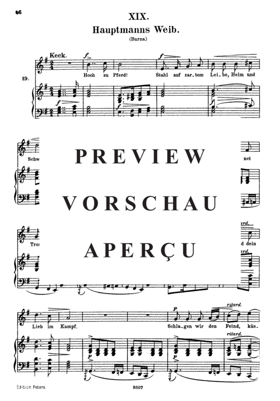 gallery: Hauptmanns Weib, Op.25 No.19 , , (Gesang hoch + Klavier)