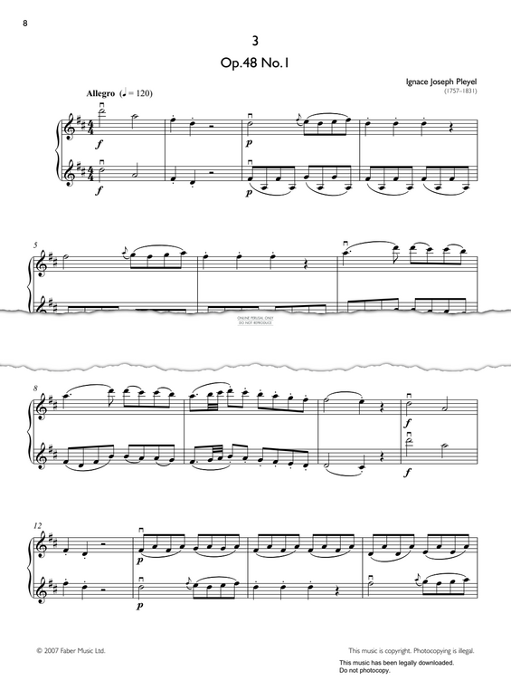 Product gallery: Page 1 of 1 Allegro, Op. 48 No. 1, Ignace Pleyel