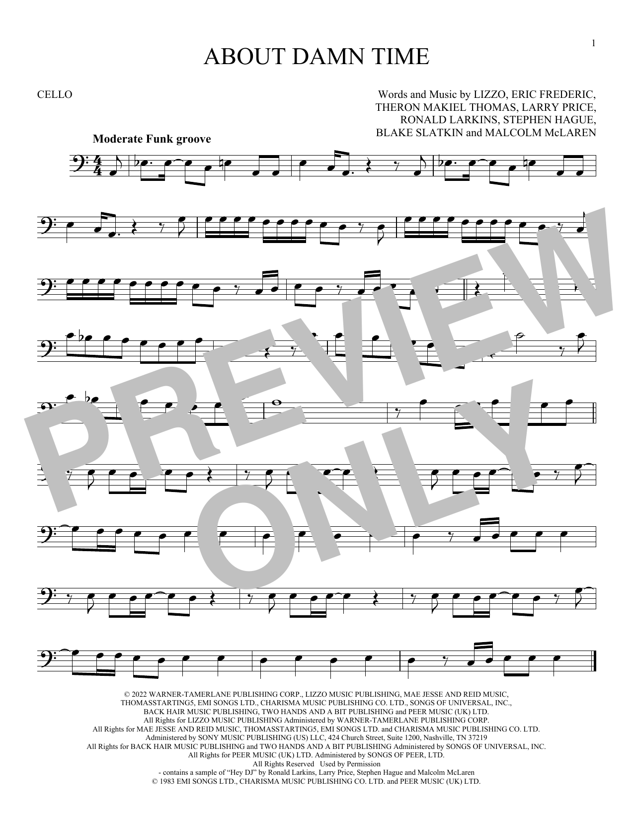 Produktgalerie: Seite 1 von 1 About Damn Time, Lizzo, Violoncello
