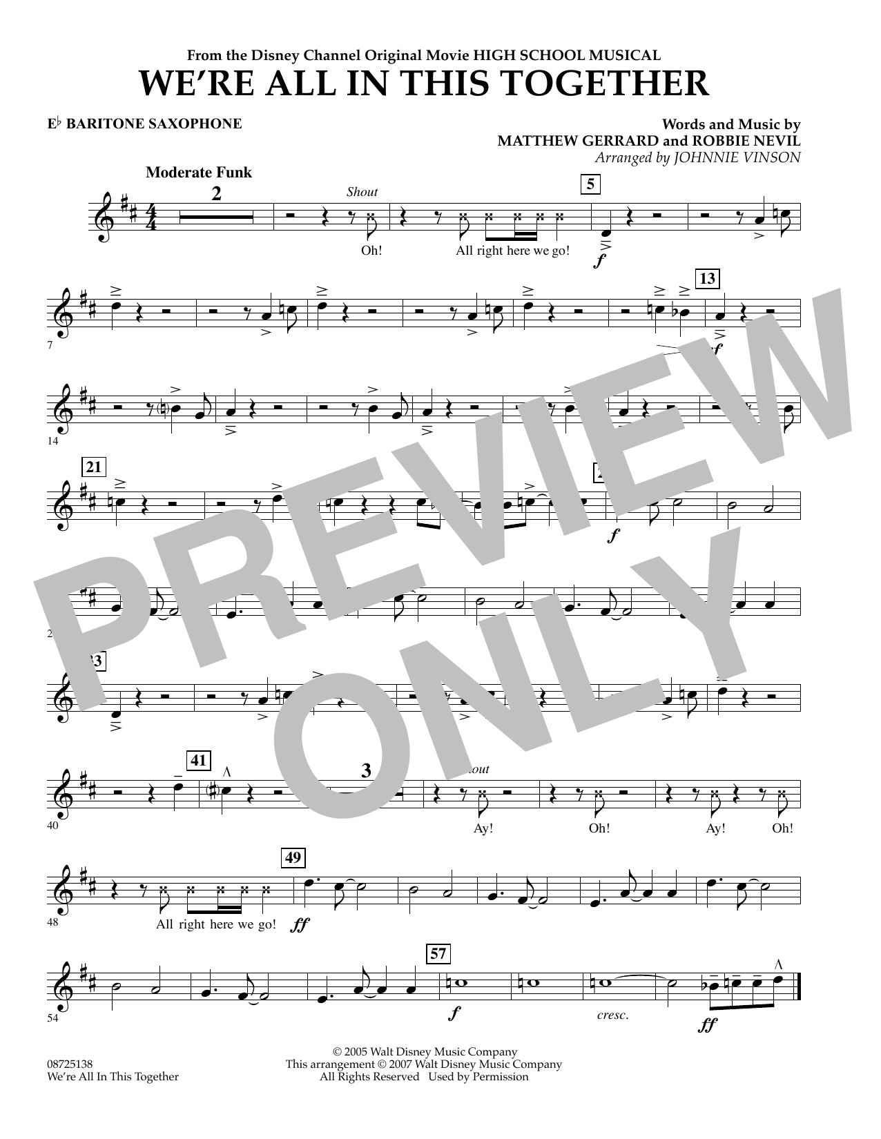 Produktbild zu: We're All In This Together (from High School Musical) - Eb Baritone Saxophone