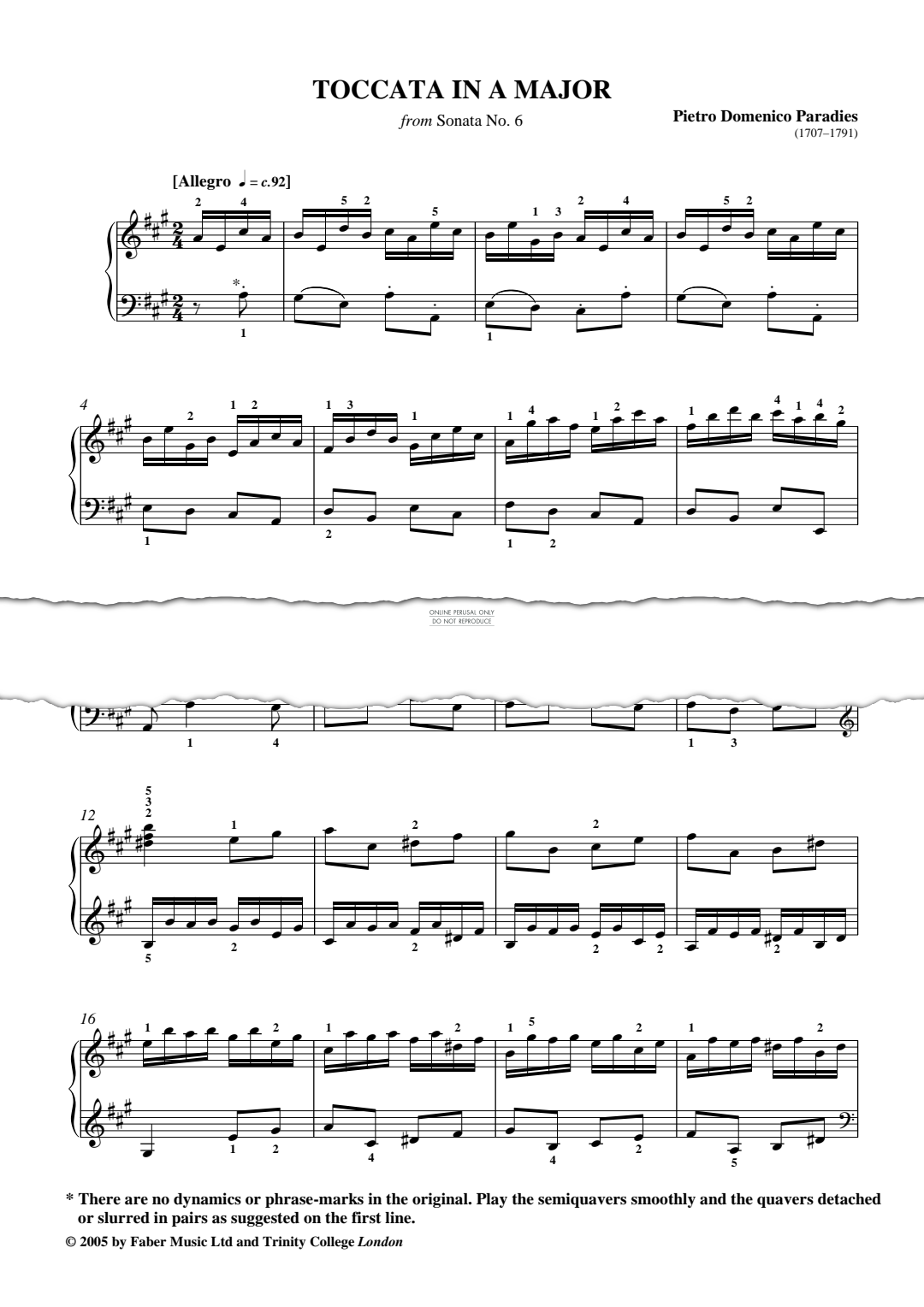 Produktgalerie: Seite 1 von 1 Toccata In A Major, Pietro Domenico Paradies, Klavier