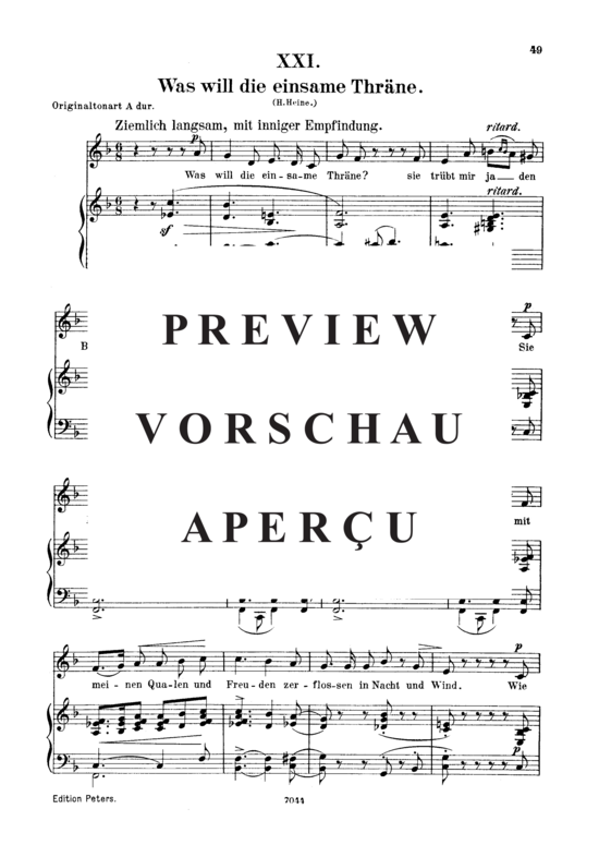 Product gallery: Page 2 of 3 Was will die einsame Thräne Op.25 No.21, , Low Voice and Piano