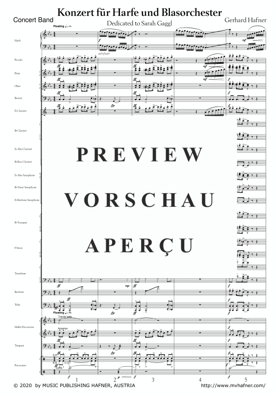 Product gallery: Page 6 of 11 Konzert für Harfe und Blasorchester, , (large wind orchestra and harp solo)