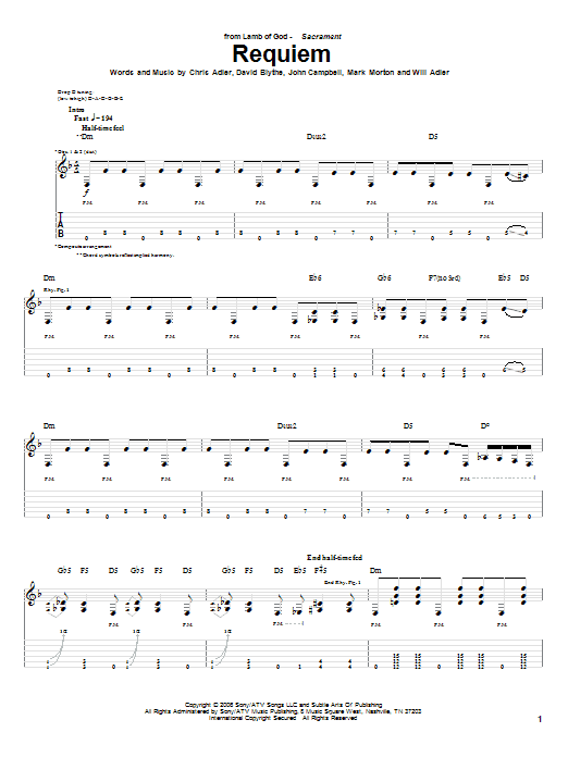 Produktgalerie: Seite 1 von 1 Requiem, Lamb Of God, Gitarre