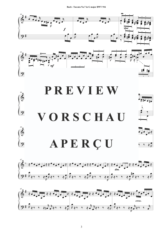 Produktgalerie: Seite 4 von 11 Toccata Nr. 7 G-Dur BWV 916, , Cembalo/Klavier Solo