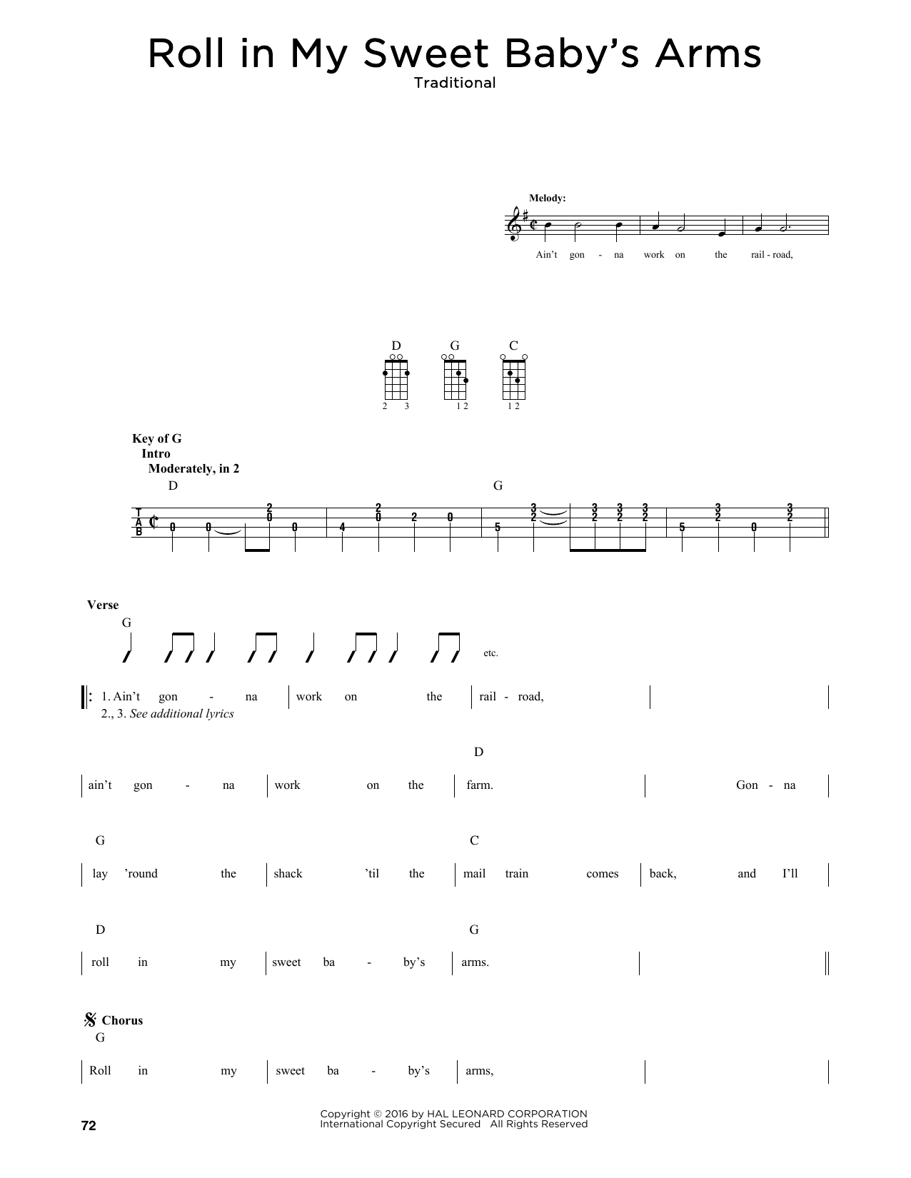 Produktgalerie: Seite 1 von 1 Roll In My Sweet Baby's Arms (arr. Fred Sokolow), Traditional
