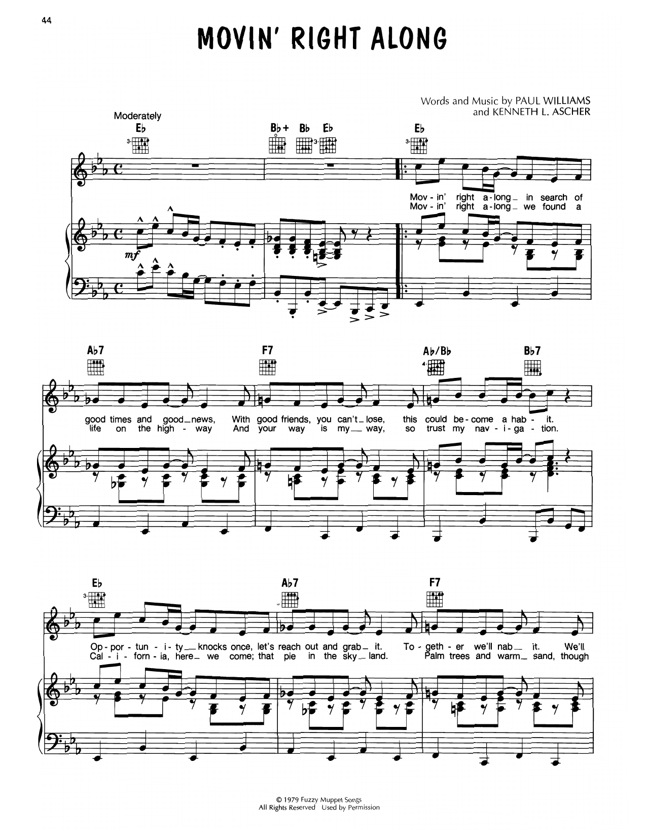 Produktbild zu: Movin' Right Along (from The Muppet Movie)