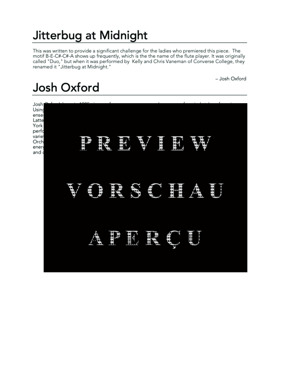 Product gallery: Page 4 of 11 Jitterbug at Midnight, , (woodwind duet flute and oboe)