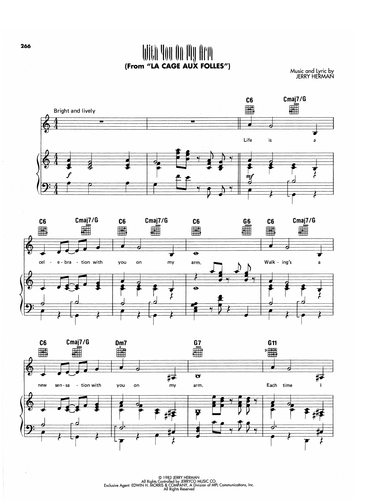 Produktgalerie: Seite 1 von 1 With You On My Arm (from La Cage aux Folles), Jerry Herman, Gesang, Gitarre, Klavier