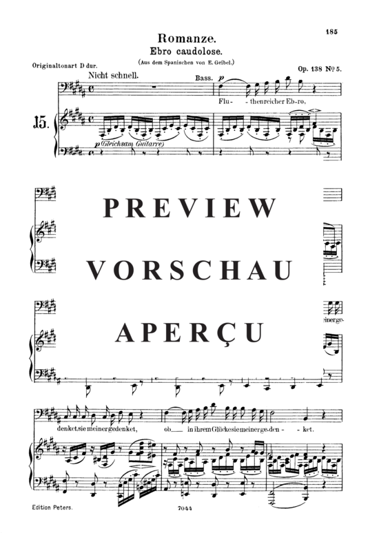 Product gallery: Page 2 of 5 Romanze (Ebro caudolose, Op.128 No.5), , Low Voice and Piano