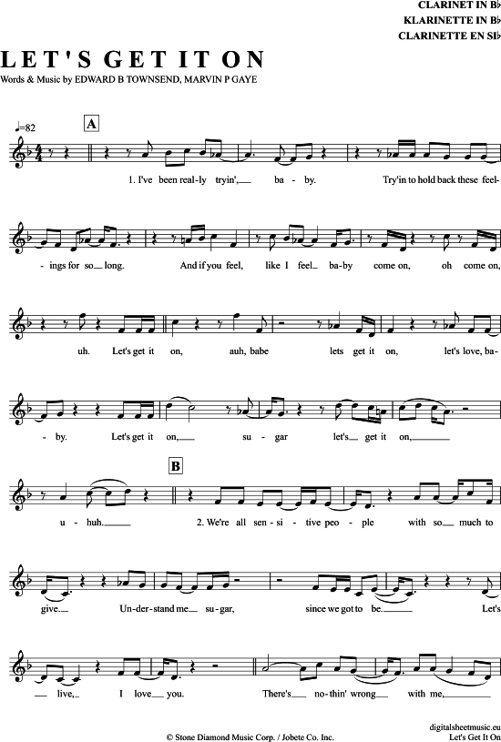 Product gallery: Page 1 of 4 Let´S Get It On , Gaye, Marvin, Clarinet in B-flat