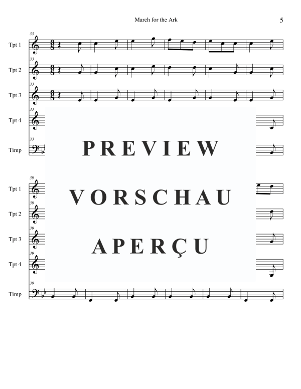 Product gallery: Page 7 of 11 March for the Ark, , Trumpet Quartet and Timpani