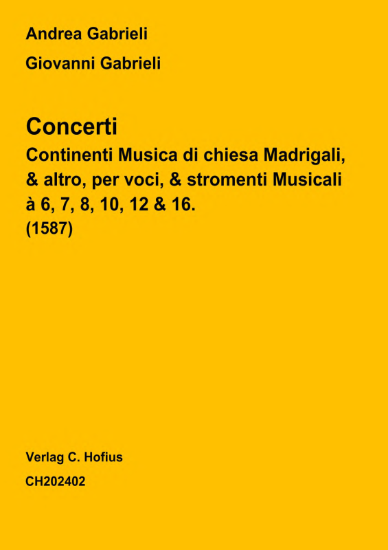 Produktbild zu: Concerti di Andrea Gabrieli et di Giovanni Gabrieli (1587)