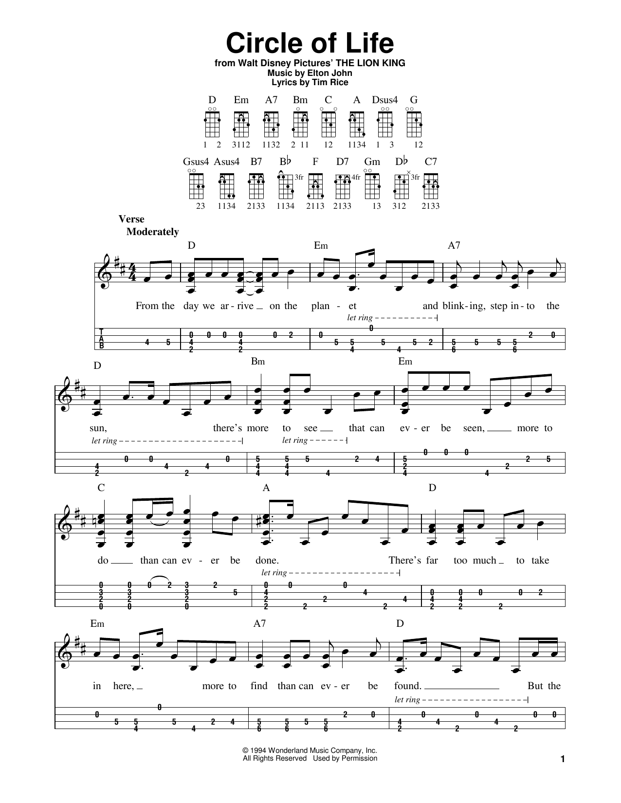 Produktbild zu: Circle Of Life (from The Lion King)
