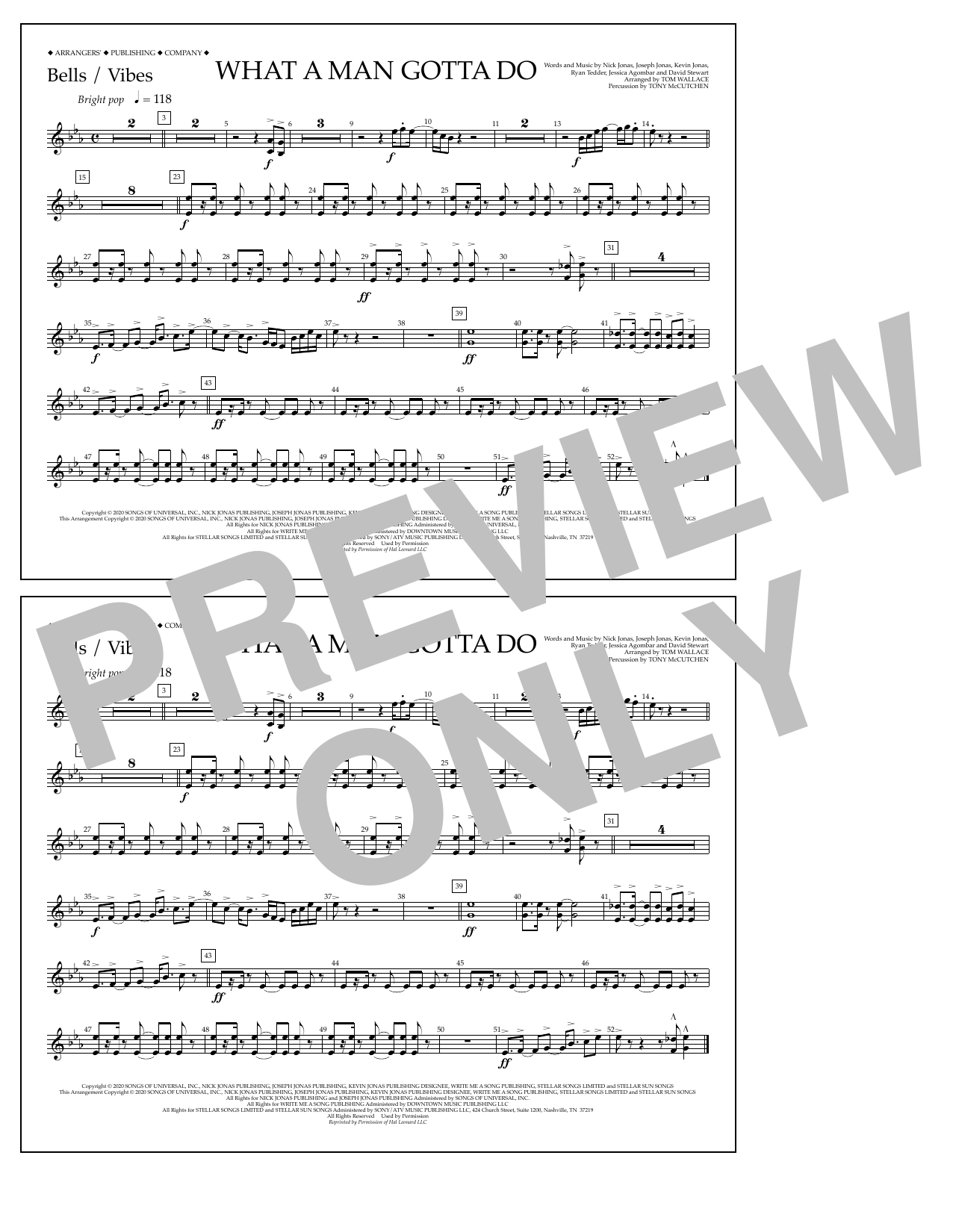 Product picture to: What a Man Gotta Do (arr. Tom Wallace) - Bells/Vibes