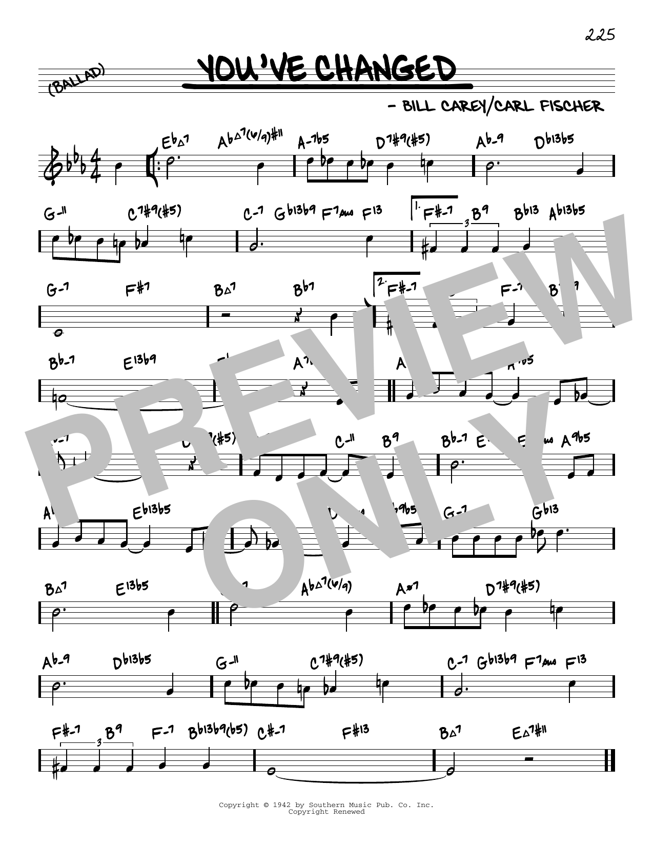 Product picture to: You've Changed (arr. David Hazeltine)