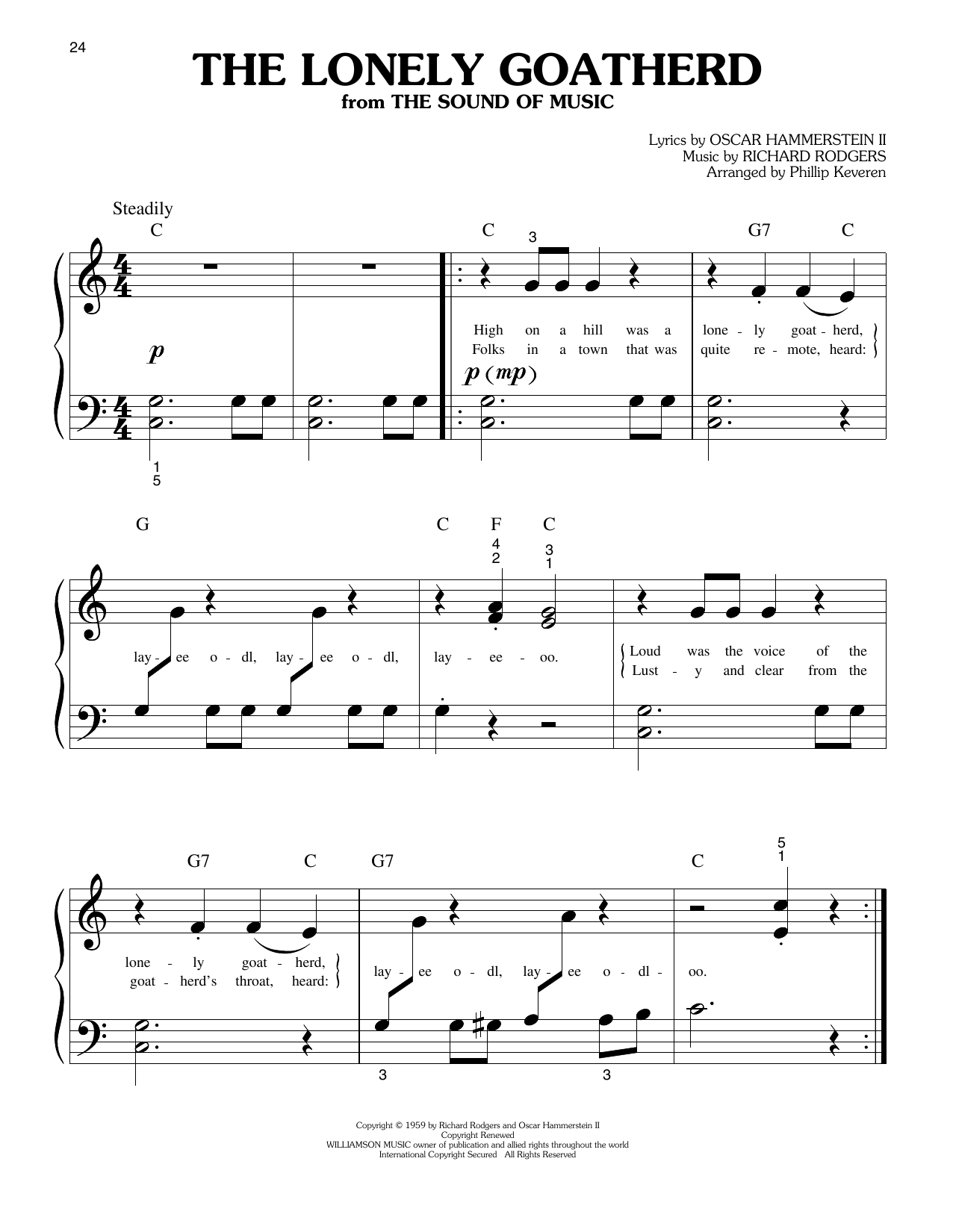 Produktgalerie: Seite 1 von 1 The Lonely Goatherd (from The Sound Of Music), Rodgers & Hammerstein, Klavier