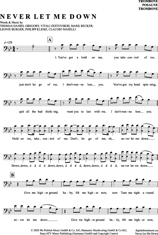 Product picture to: Never Let Me Down Vize Und Tom Gregory