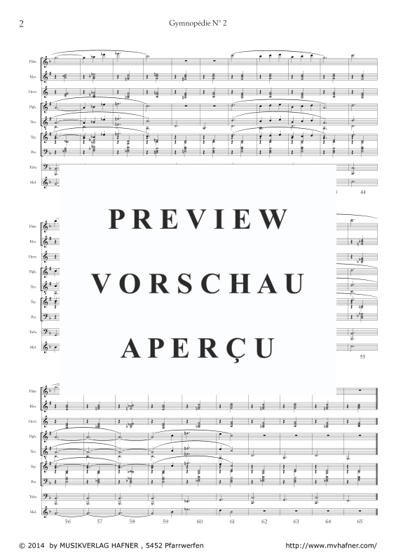 Product gallery: Page 6 of 11 Gymnopedie No. 2, , (large wind orchestra)