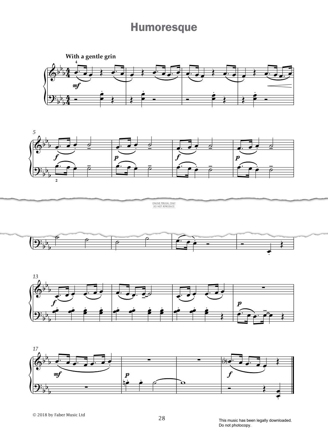 Product gallery: Page 1 of 1 Humoresque (from 'Improve Your Sight-Reading! A Piece a Week Piano Grade 4'), Paul Harris