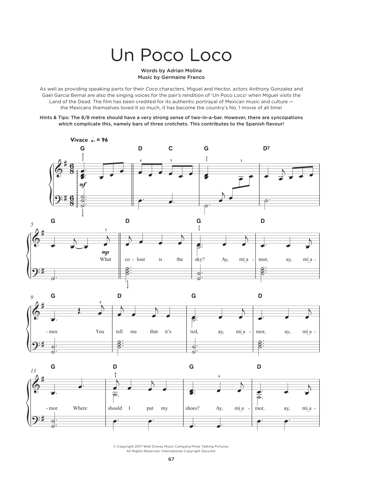 Produktbild zu: Un Poco Loco (from Coco)