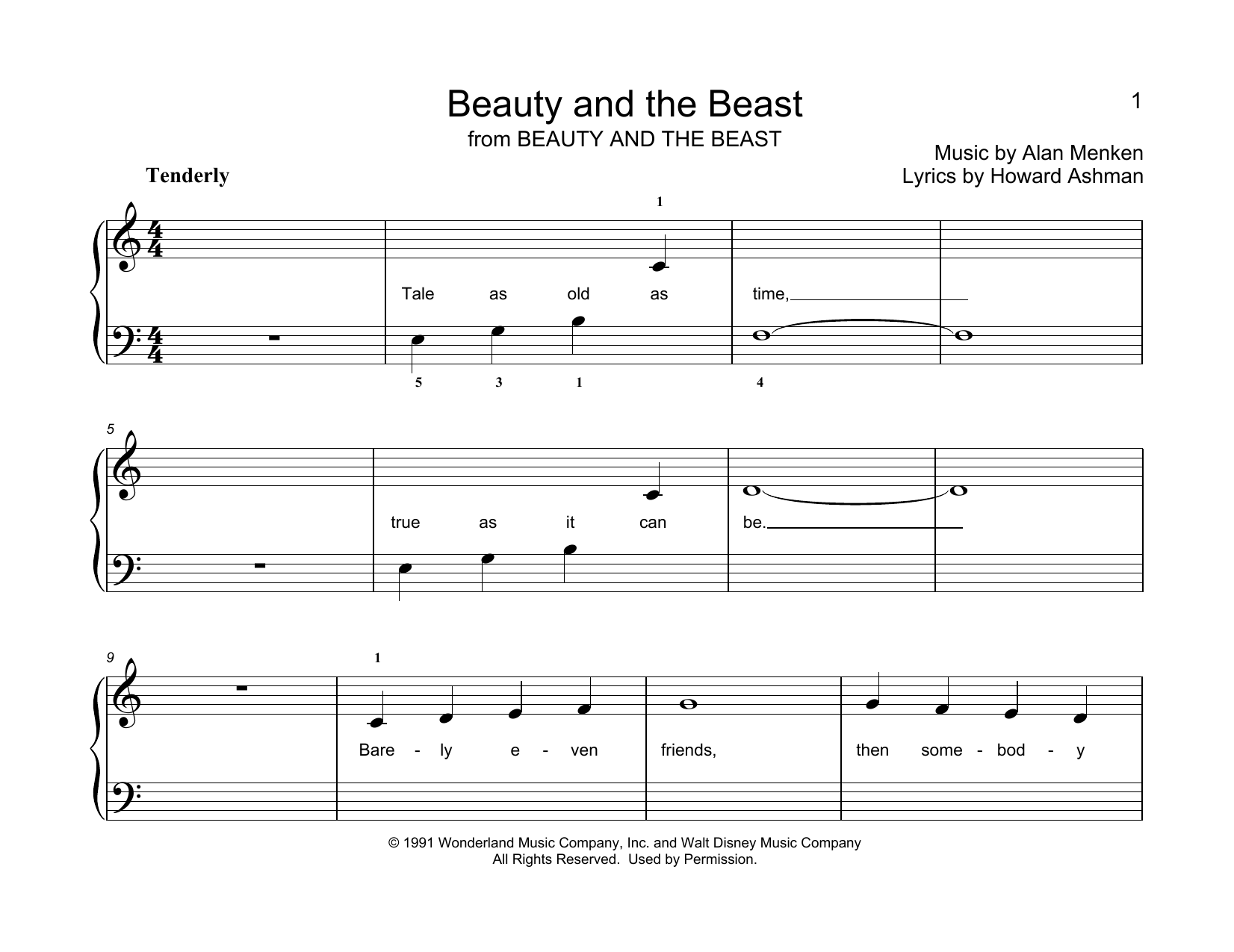 Product picture to: Beauty And The Beast (arr. Christopher Hussey)