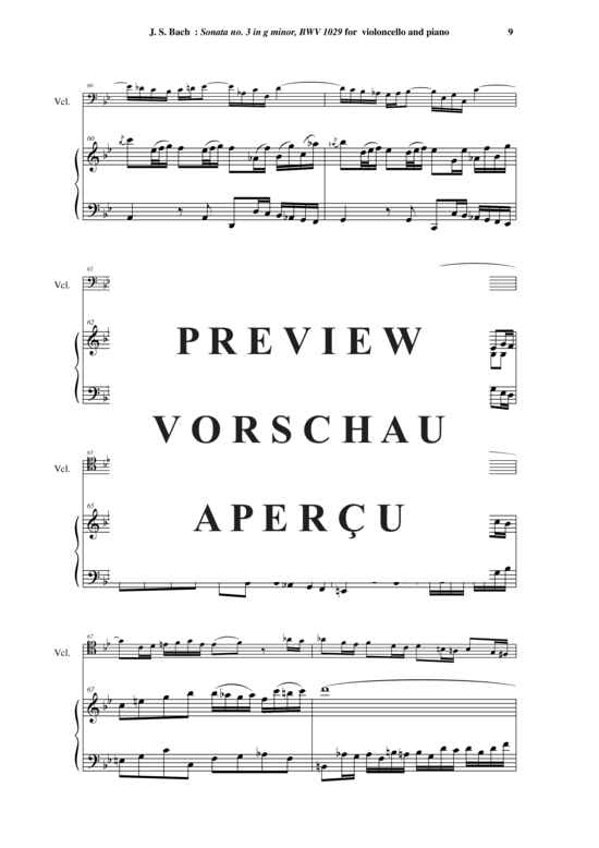 Product gallery: Page 10 of 21 Viola da Gamba Sonata Nr. 3, BWV 1029 , , (Cello + Klavier)