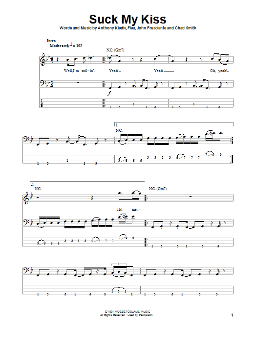 Produktgalerie: Seite 1 von 1 Suck My Kiss, Red Hot Chili Peppers, E-Bass