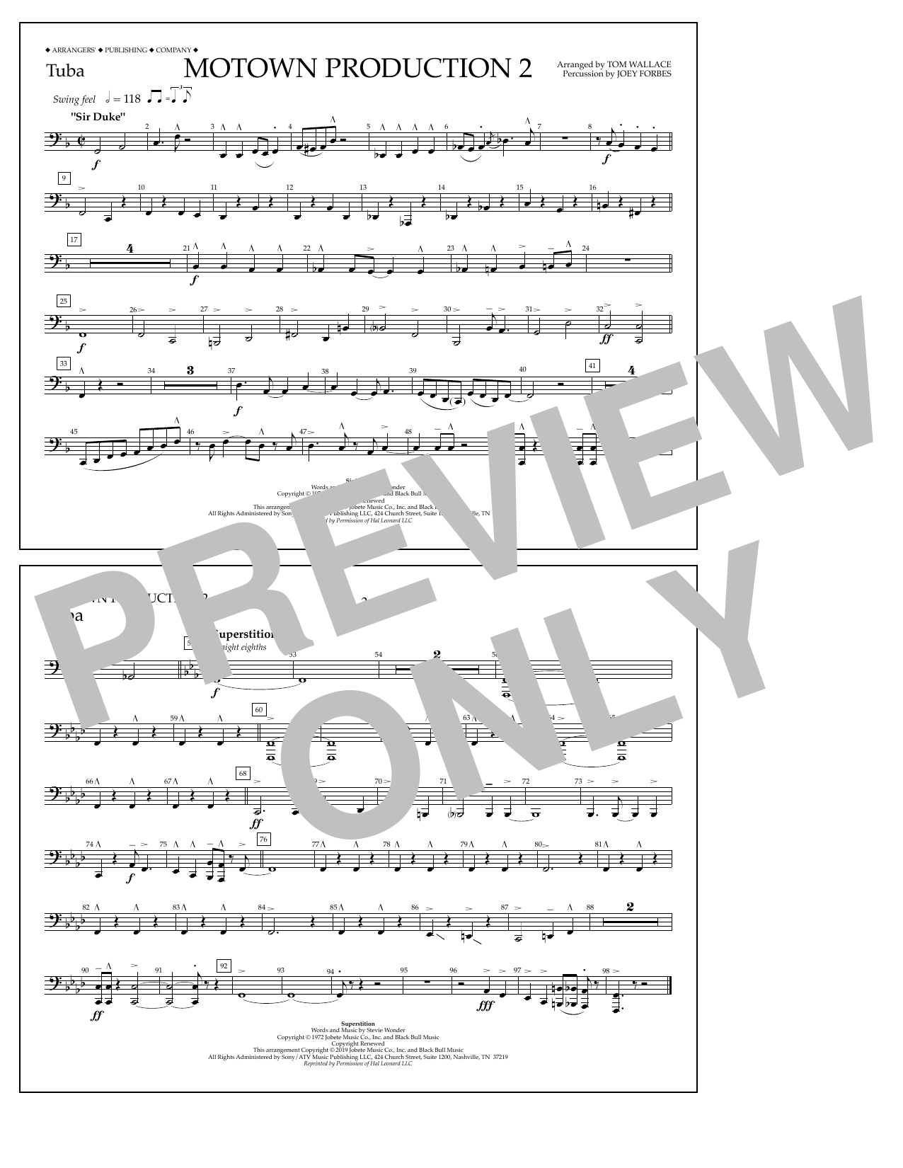 Produktbild zu: Motown Production 2 (arr. Tom Wallace) - Tuba