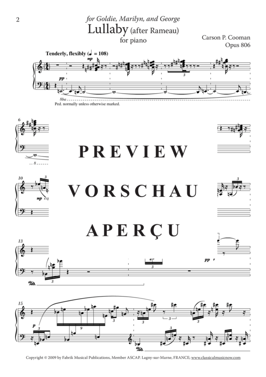 Product gallery: Page 3 of 8 Lullaby (after Rameau) , , Piano Solo