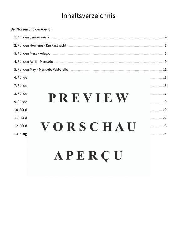 gallery: Der Morgen und der Abend - Klavierarrangements der Stücke für jeden Monat vom Hornwerk der Festung Hohensalzburg, , (Klavier Solo)