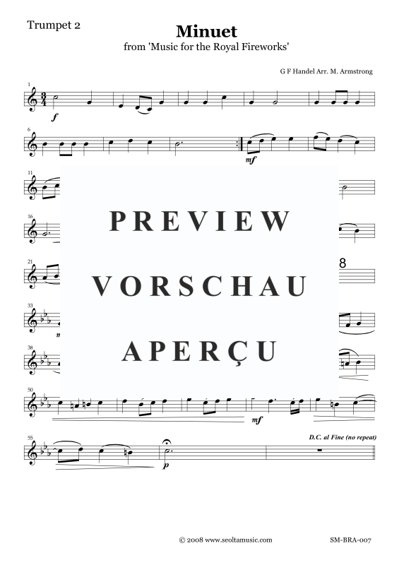 Produktgalerie: Seite 11 von 11 Menuett aus der Feuerwerksmusik, , Brass Ensemble
