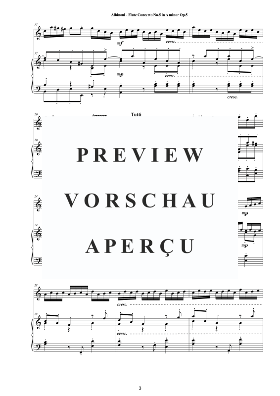 Product gallery: Page 4 of 11 Flute Concerto No.5 in A-Moll Op.5, , Flute and Piano