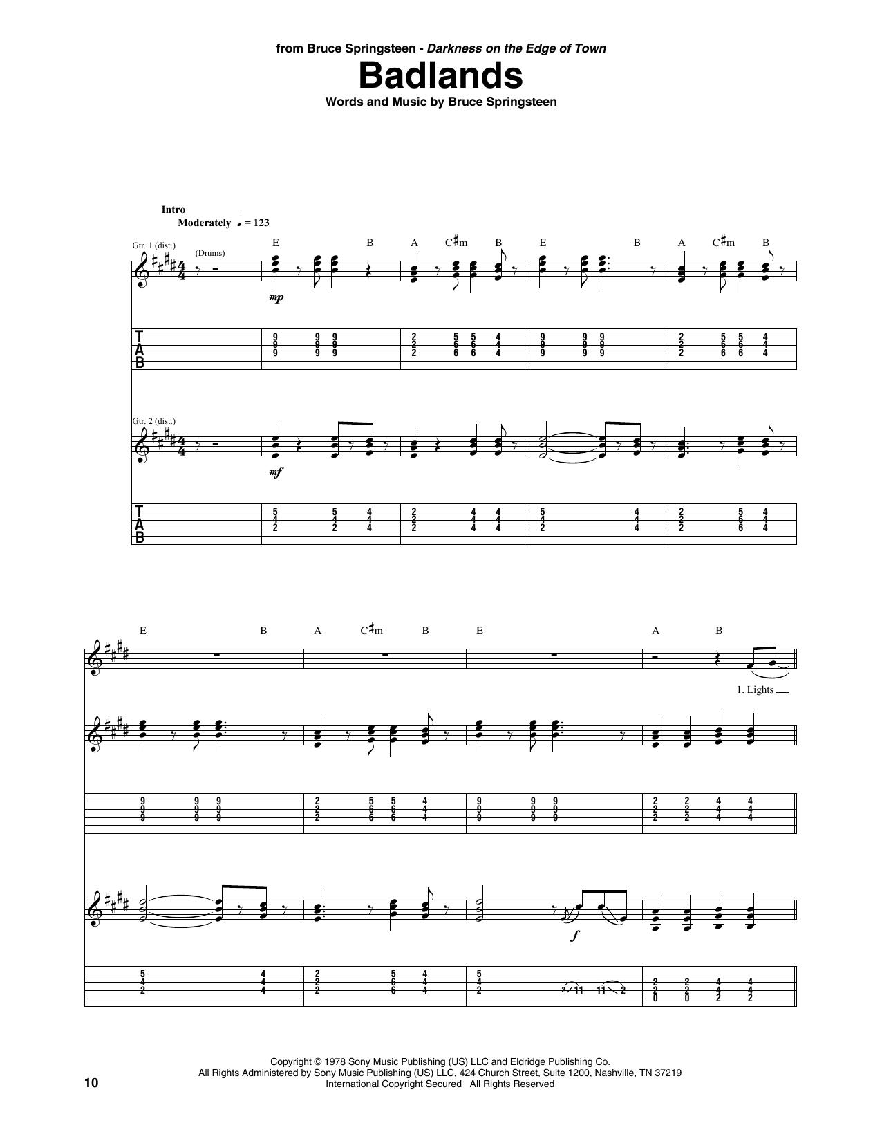 Produktgalerie: Seite 1 von 1 Badlands, Bruce Springsteen, Gitarre