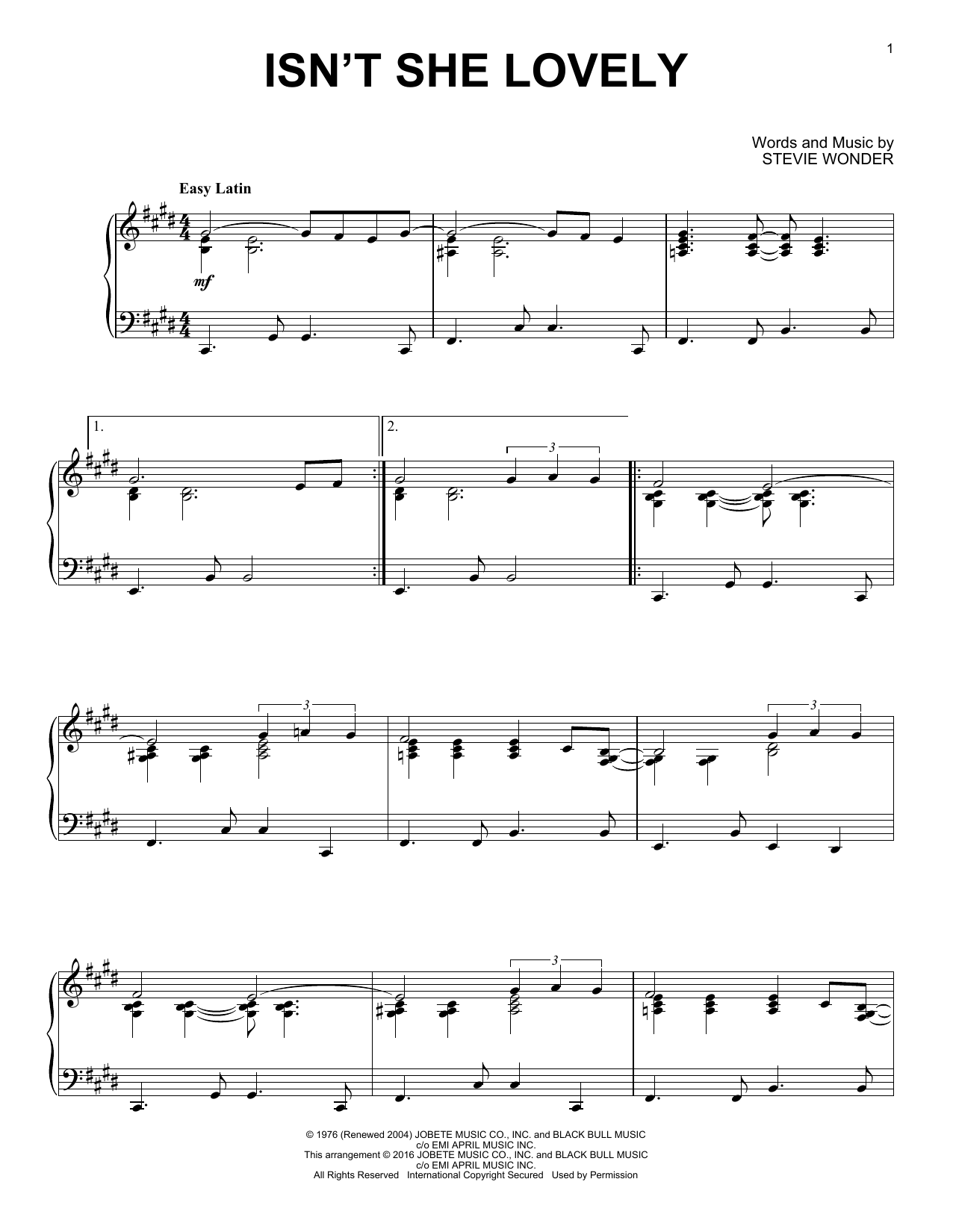 Produktbild zu: Isn't She Lovely [Jazz version]